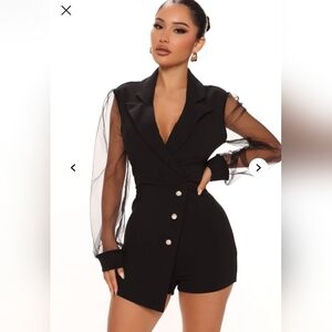 Fashion Nova/ Always On Time💥 Blazer Romper- W Sz Small